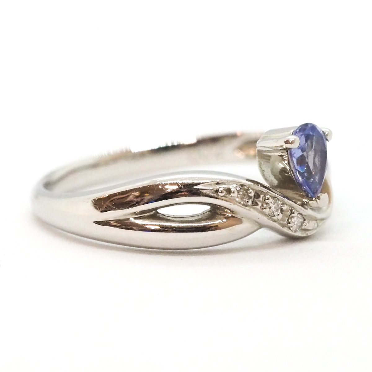 Pt900 цвет камень есть цветной камень mere бриллиант есть 0.02ct платина кольцо 13 номер 4.0g кольцо 