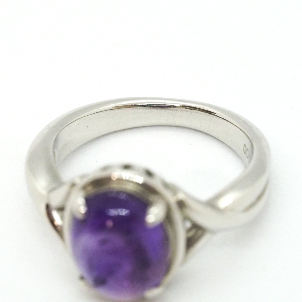 Pt900 紫石 カラーストーン プラチナデザインリング 10号 7.4g 指輪 アクセサリー_画像4
