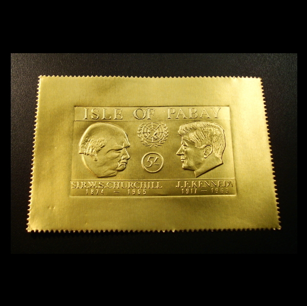 #pa Bay island ( Scotland ) stamp Churchill /keneti gold . stamp 5 kind .