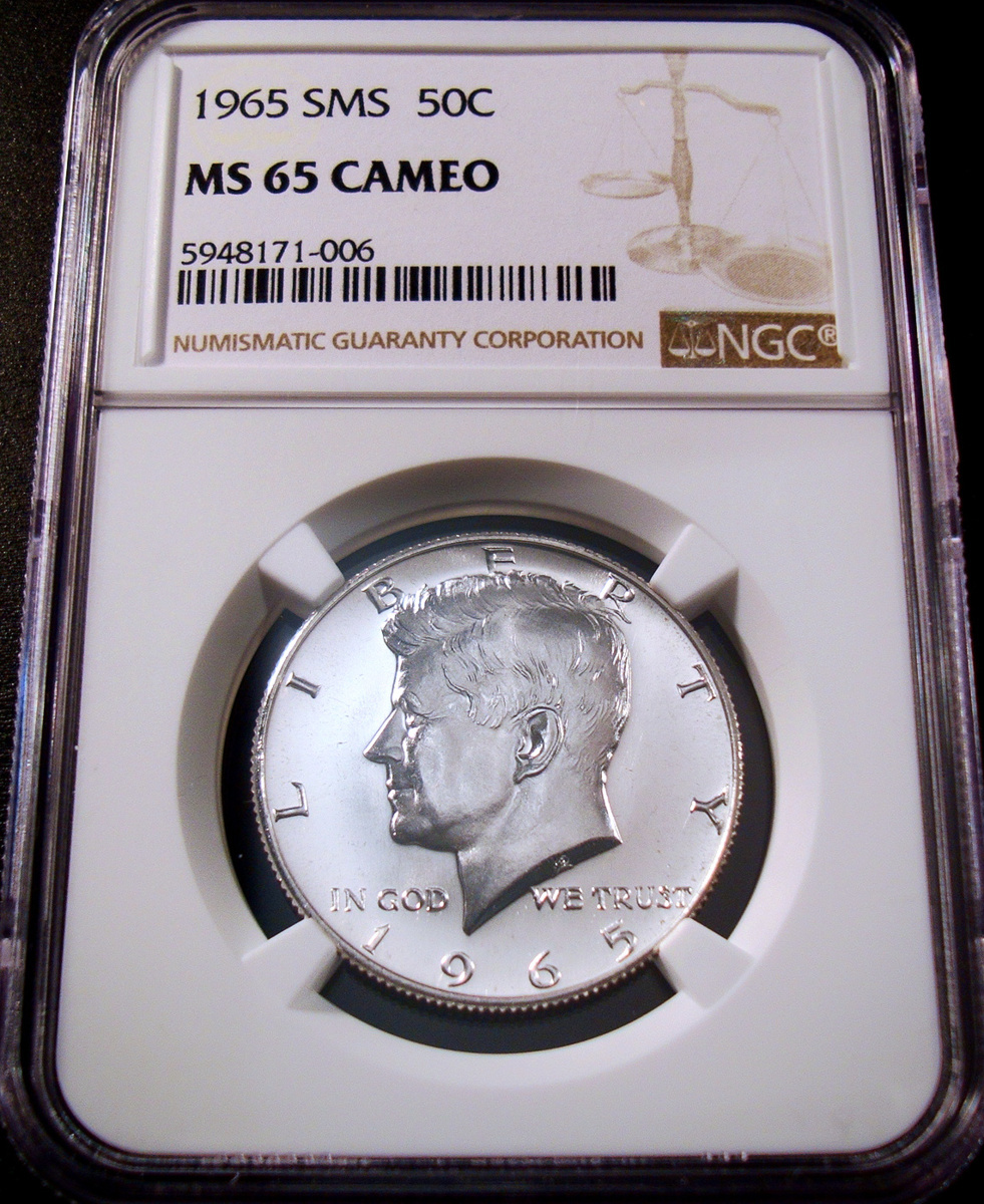●アメリカ 1965年 NGC SMS MS65CA ケネディ 50セント銀貨