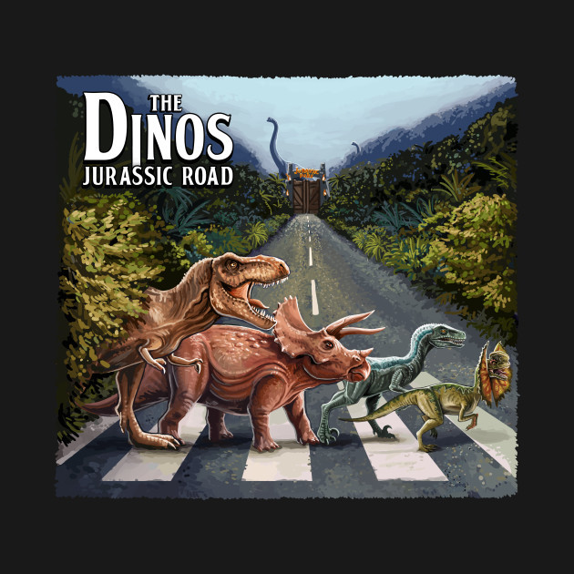 [ T-shirt ] [THE DINOS JURASSIC ROAD]ju lachic park abbey road movie S|M|L|XL