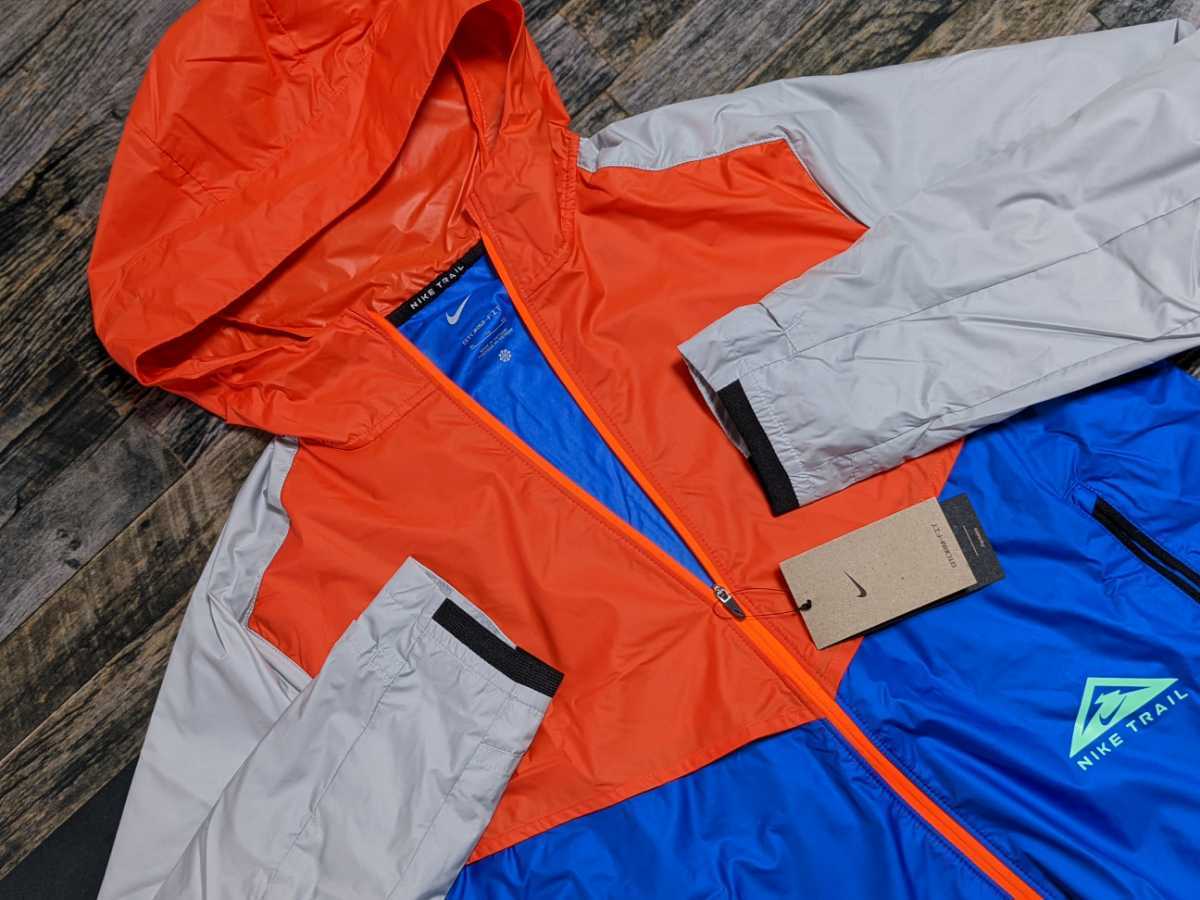  последний S Nike трейлраннинг жакет перчатка есть @17050 иен осмотр водоотталкивающий перчатки Wind Runner f-ti Parker синий / оранжевый / orange 