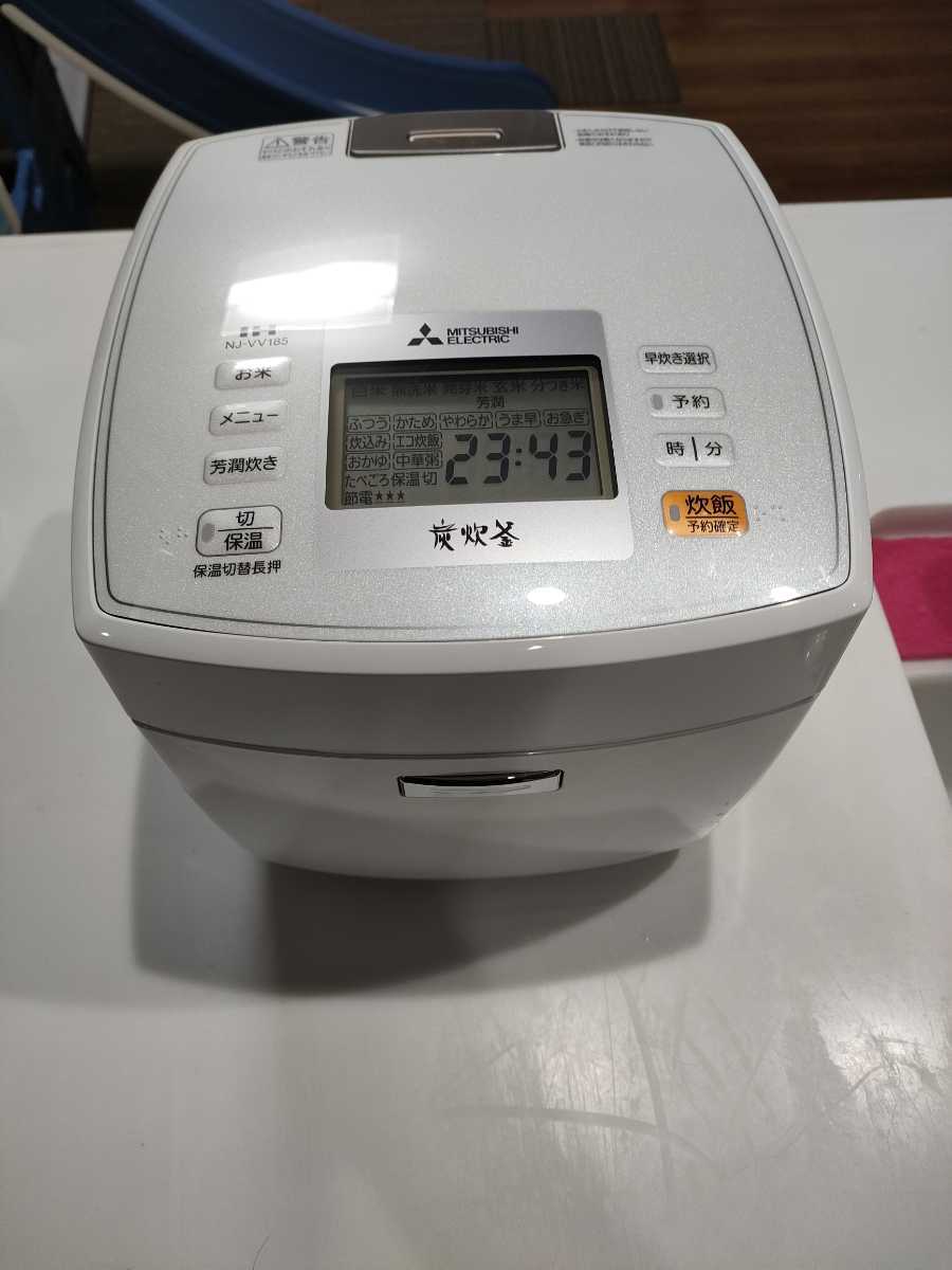 中古訳ジャンク品】MITSUBISHI 三菱IHジャー炊飯器備長炭炭炊釜一升