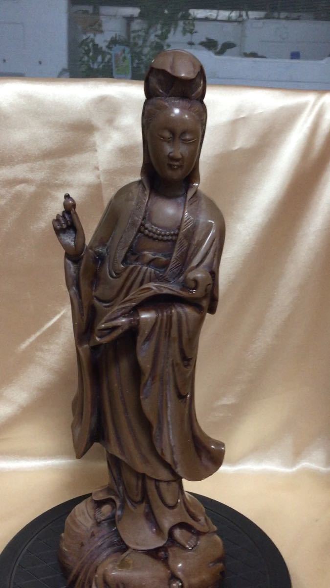 本日特別価格 G083 仏教美術 中国美術 中国古玩　観音像　高約36cm　唐物 時代物 