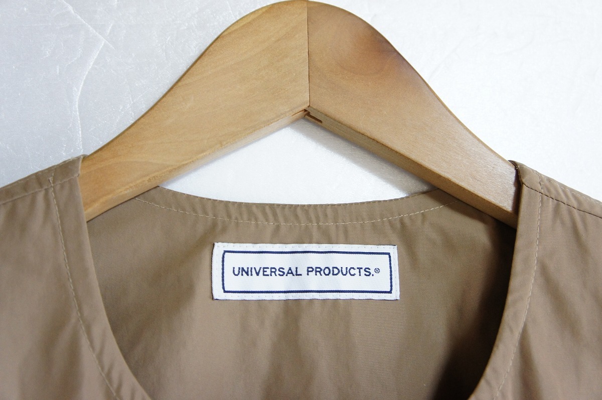 UNIVERSAL PRODUCTS ユニバーサルプロダクツ NO COLLAR ZIP JACKET ノーカラー ジップ ジャケット 2 茶 ベージュ 161-60403 606M_画像3