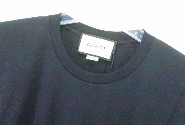 ◇【GUCCI グッチ】19SS スパンコール ロゴTシャツ 572883 カットソー ブラック XS