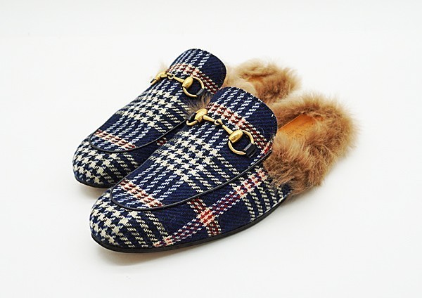 Gucci ファー付きスエード ビットサンダル shamadistrict.gov.gh