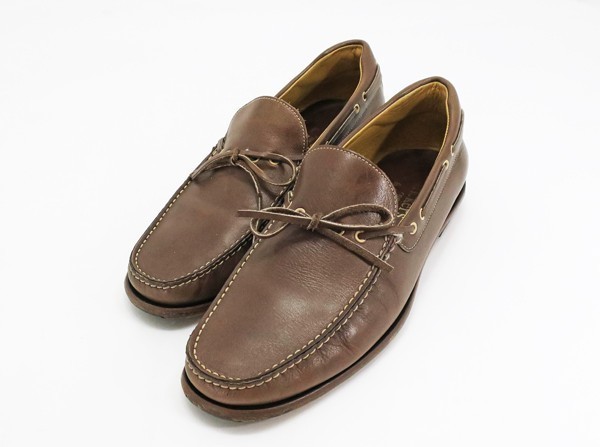 ◇【Tricker's×Paul Smith トリッカーズ×ポールスミス】レザーデッキシューズ ブラウン 7_画像1