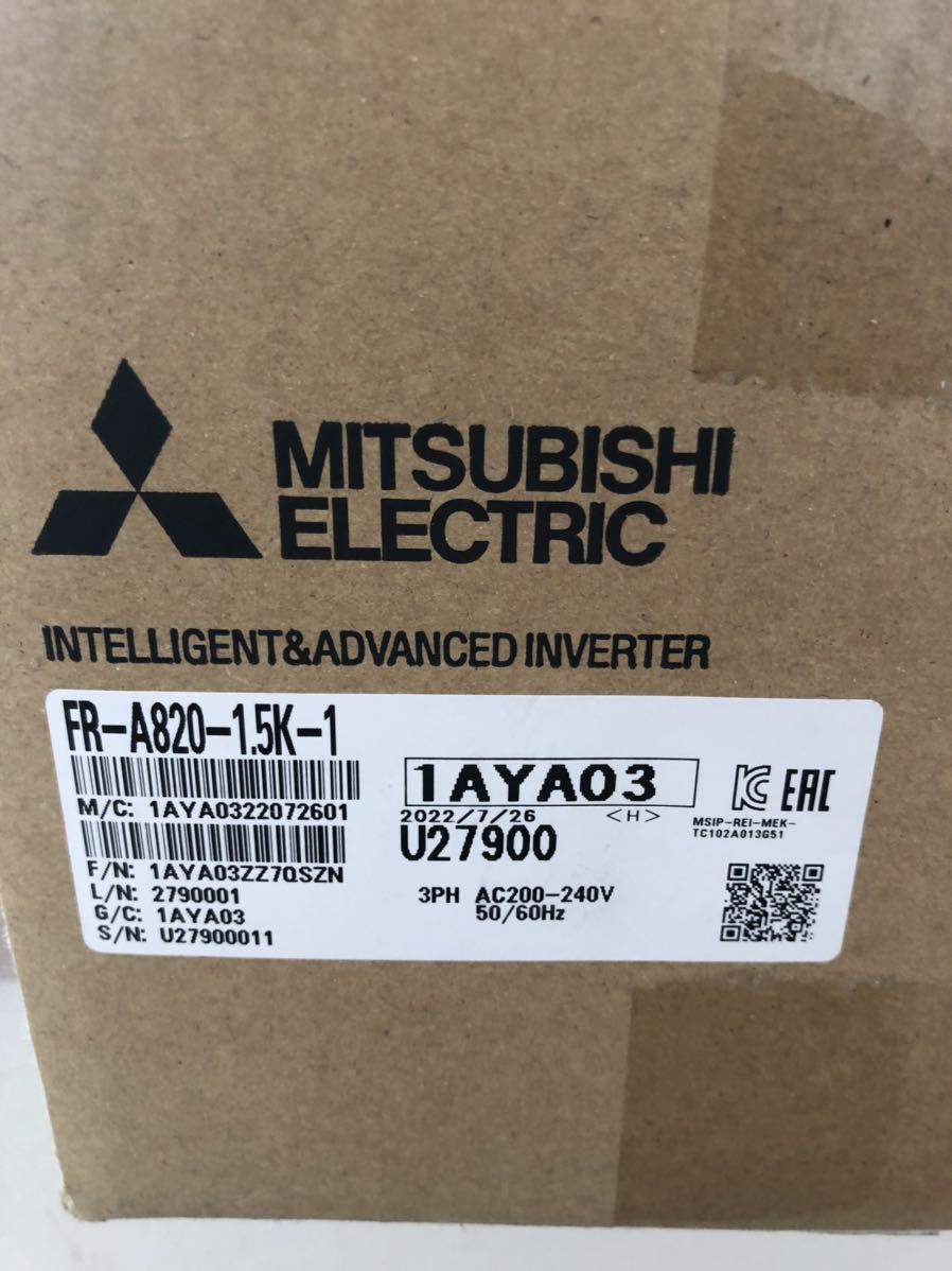 新品未使用 三菱電機 FR-A820-1.5K-1 インバーター | daspi.ro