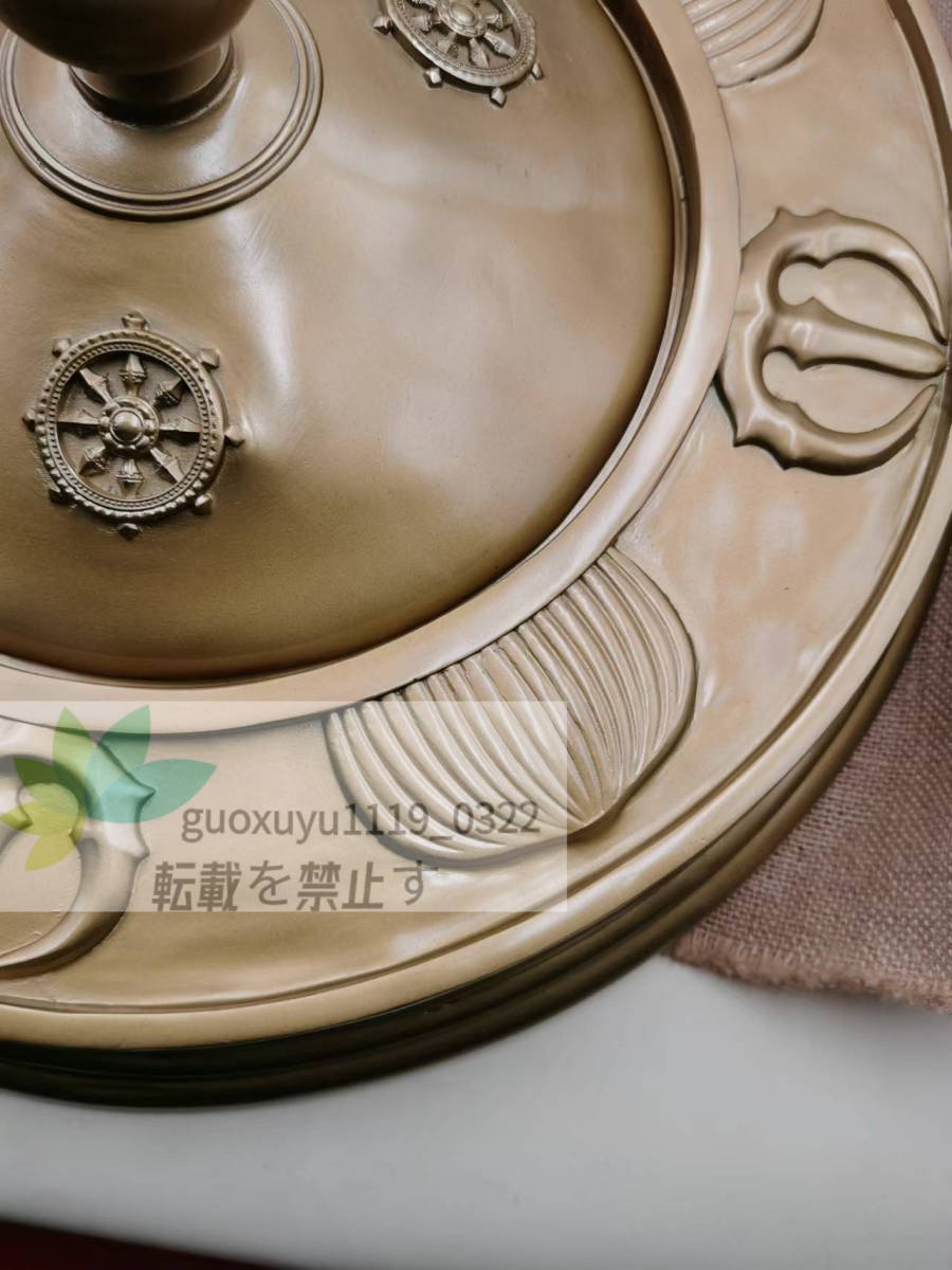 護摩釜 真鍮製 蓋付 炉 直径約41cm 密教法具 寺院用仏具 護摩釜 真鍮製 蓋付 炉 直径約41cm 密教法具 寺院用仏具