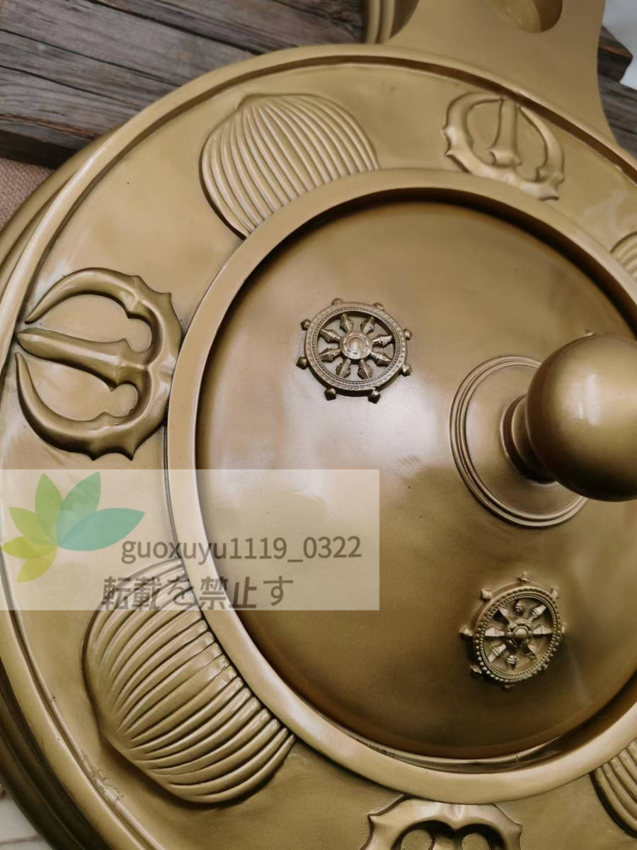 護摩釜 真鍮製 蓋付 炉 直径約41cm 密教法具 寺院用仏具 護摩釜 真鍮製 蓋付 炉 直径約41cm 密教法具 寺院用仏具