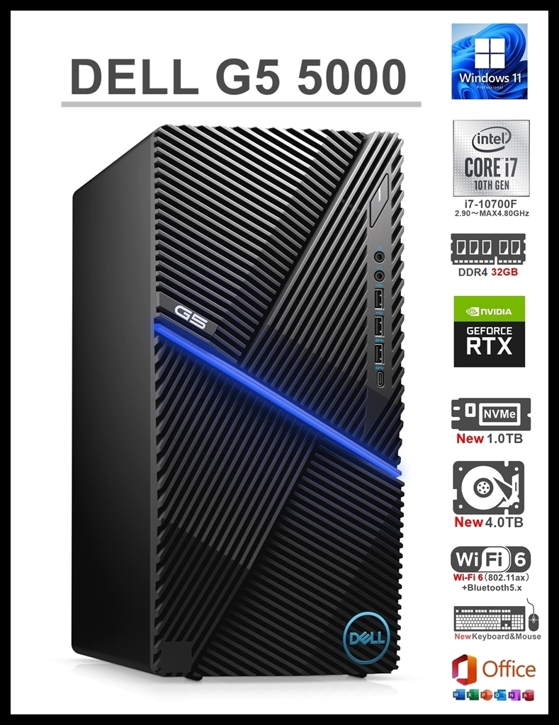 ☆DELL G5 5000 Gaming Desktop/Win11Pro/i7-10700F 8コア/DDR4 32GB/新品 NVMe SSD 1TB/HDD 4TB/RTX2060 6GB/WiFi6/USB3.1/Office2021☆ item details | Yahoo! JAPAN Auction | One Map by FROM JAPAN ☆DELL G5 5000 Gaming Desktop/Win11Pro/i7-10700F 8コア/DDR4 32GB/新品 NVMe SSD 1TB/HDD 4TB/RTX2060 6GB/WiFi6/USB3.1/Office2021☆ item details | Yahoo! JAPAN Auction | One Map by FROM JAPAN