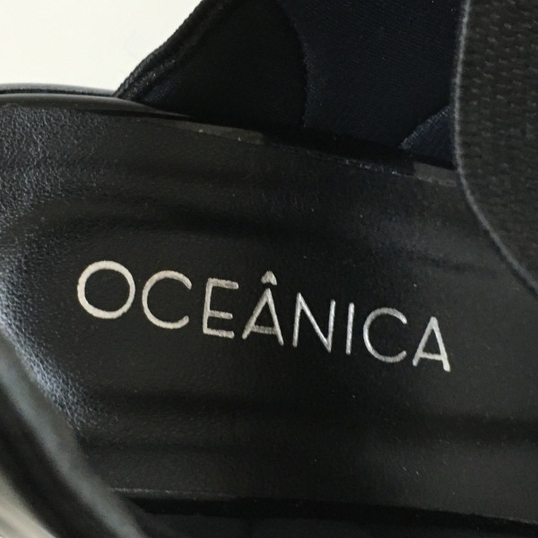 オセアニカ OCEANICA サンダル 24.5 - エナメル（レザー）×化学繊維 ダークグレー×黒 レディース ウェッジソール 靴_画像5