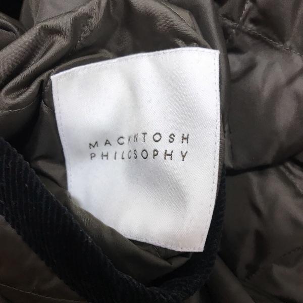 マッキントッシュフィロソフィー MACKINTOSH PHILOSOPHY ダウンジャケット サイズ38 M 黒×カーキ メンズ 美品 ジャケット 