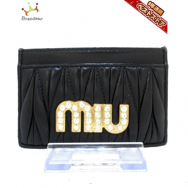 ミュウミュウ miumiu カードケース 5MC208 - レザー×金属素材×ライン