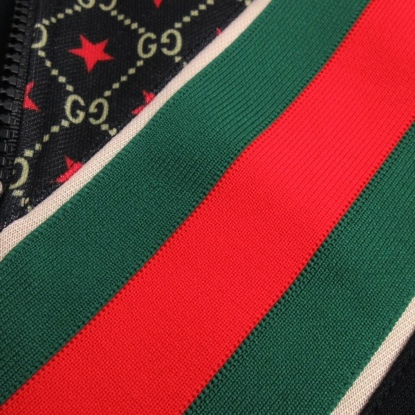 グッチ GUCCI ジャージ サイズXS 575734 XJBA5 GGスター 黒×グリーン