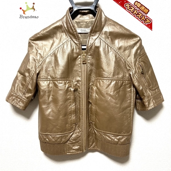プラダ PRADA ブルゾン サイズ38 S - ベージュ レディース 長袖/レザー