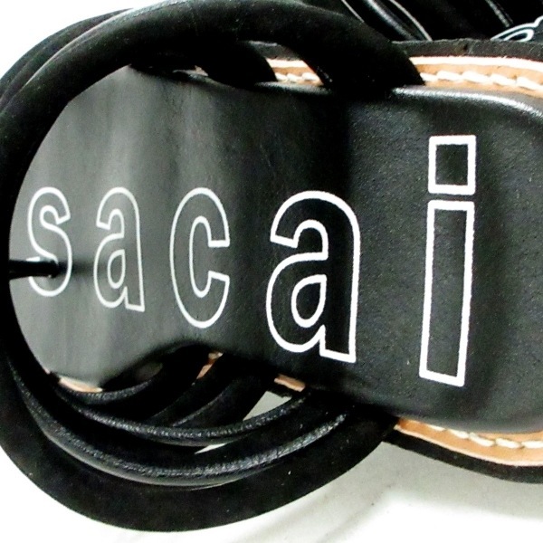 サカイ Sacai サンダル 37 - レザー 黒 レディース チューブストラップ