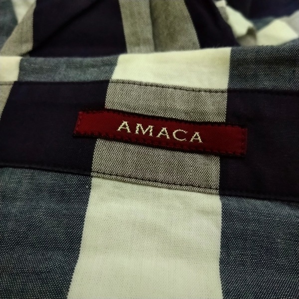 アマカ AMACA サイズ38 M - ダークネイビー×白×マルチ レディース 