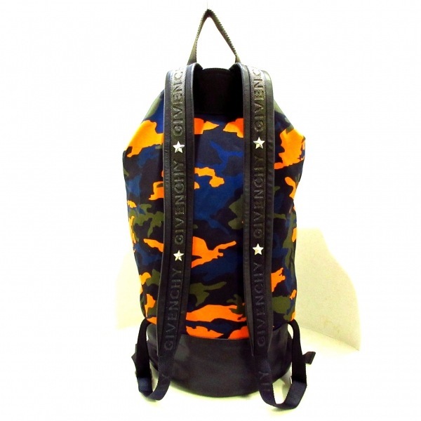 ジバンシー GIVENCHY リュックサック - 化学繊維×レザー オレンジ×黒