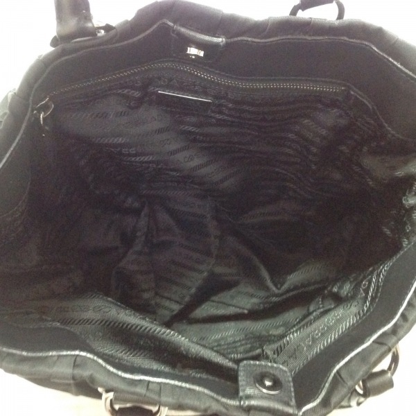 プラダ PRADA ハンドバッグ BN1496 ギャザーバッグ ナイロン×レザー 黒