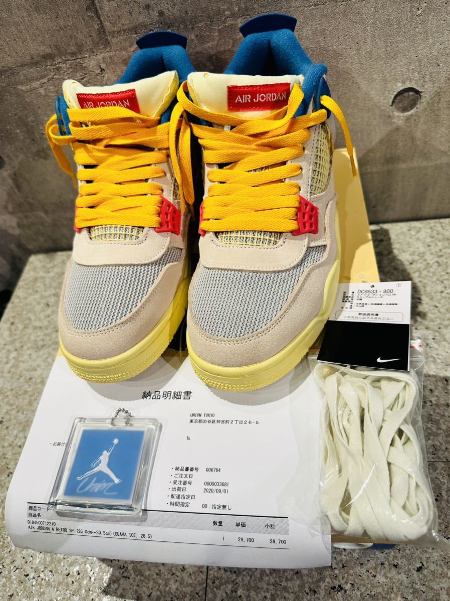 1回のみ使用 新品同様【28.5cm】NIKE AIR JORDAN 4 RETRO SP UNION GUAVA ICE ナイキ エア ジョーダン4 レトロ ユニオン グァバアイス