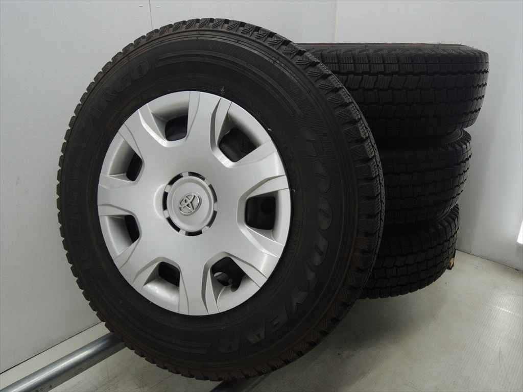 195/80R15 グッドイヤー ice NAVI CARGO 4本 トヨタ純正 ホイールセット 15×6J 6H PCD139.7 +35 個人宅着払い!手渡し可!B801_画像1