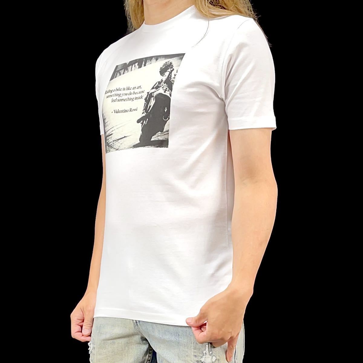 新品 バレンティーノ ロッシ MotoGP チャンピオン ライダー バイク 振り返り メッセージ セピア Tシャツ Sサイズ UNI 小さい タイト スリム_画像1