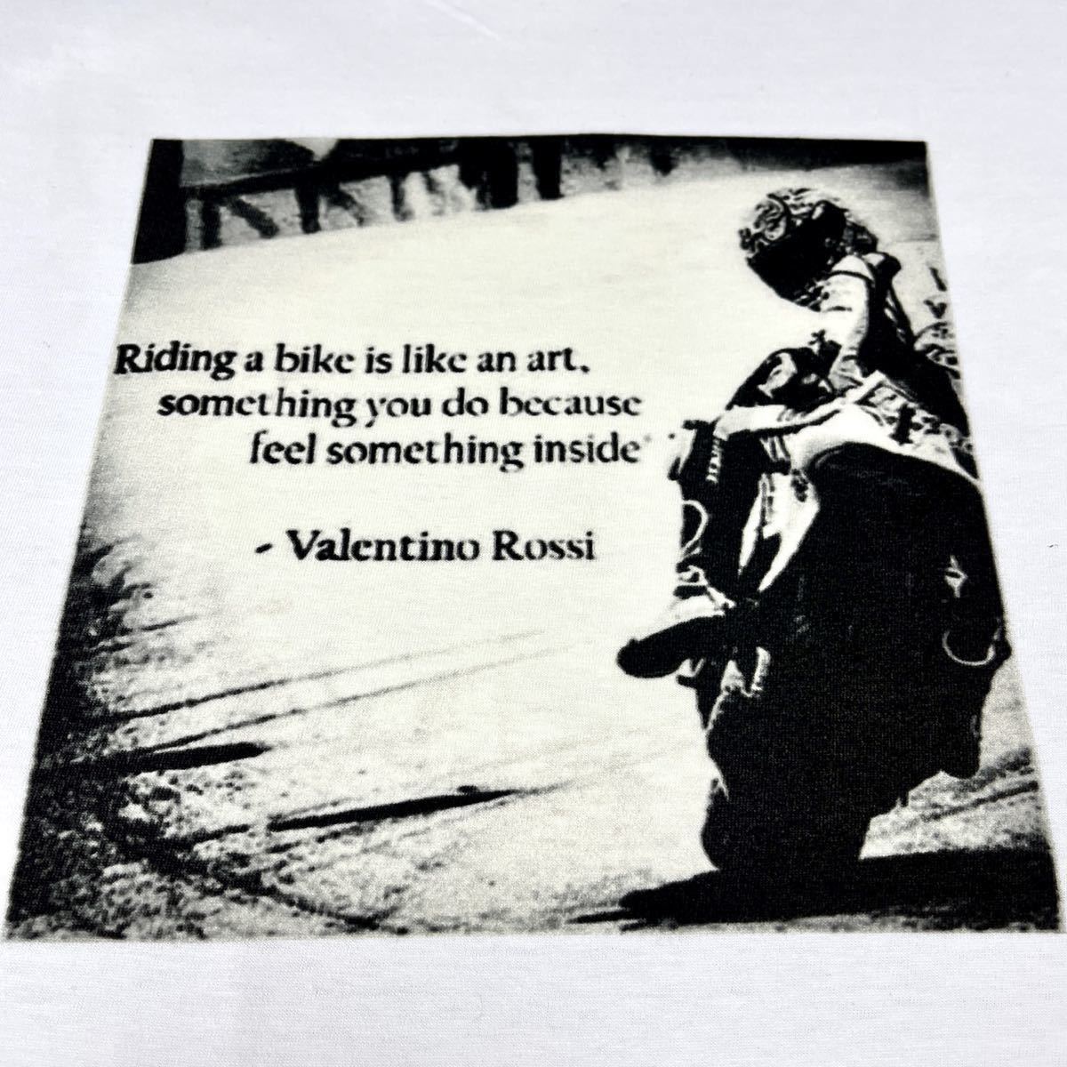 新品 バレンティーノ ロッシ MotoGP チャンピオン ライダー バイク 振り返り メッセージ セピア Tシャツ Sサイズ UNI 小さい タイト スリム_画像7