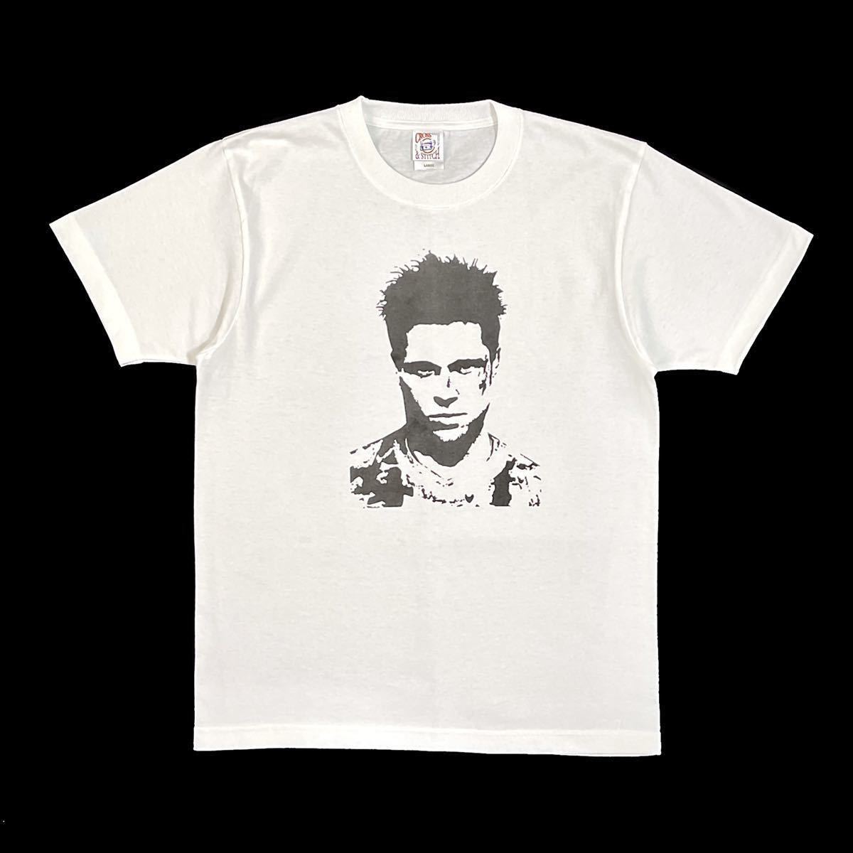新品 ファイトクラブ タイラー ブラッドピット&エドワードノートン映画 地下格闘技 ステンシル Tシャツ Lサイズ UNI 男女兼用 ユニセックス