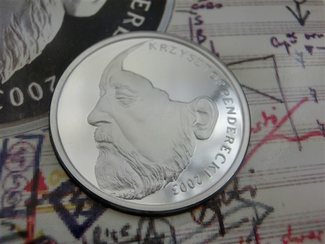 2003 国際コインデザインコンペティション『クンシュトフ ペンデレッキ誕生70周年記念』純銀メダル_画像2