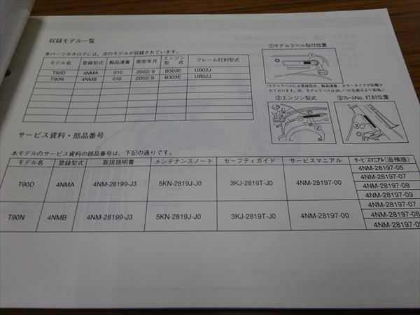 0725-764 ヤマハ タウンメイト パーツカタログ リスト_画像3