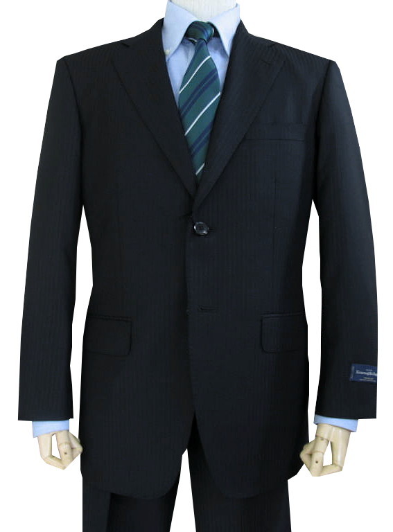 Ermenegildo Zegna シングルスーツ メンズ 春夏 2つボタン 黒 Ermenegildo Zegna シングルスーツ メンズ 春夏 2つボタン 黒