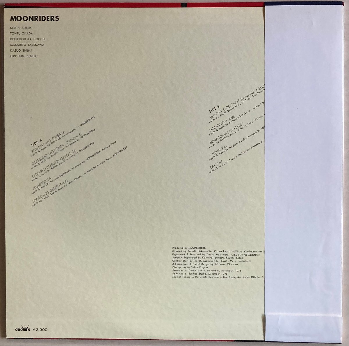 LPA20585 ムーンライダース / MOON RIDERS 国内盤LP 盤良好_画像2