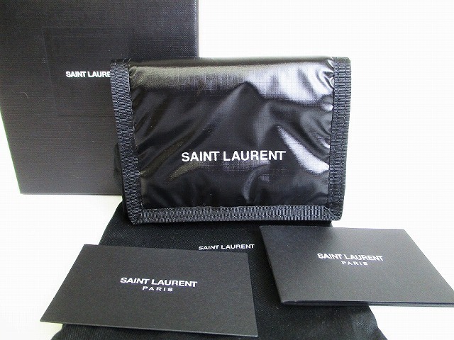 【展示保管品】 イヴ サンローラン サンローラン パリ YSL Saint Laurent Paris ナイロン 3つ折り 財布 コンパクト財布 メンズ