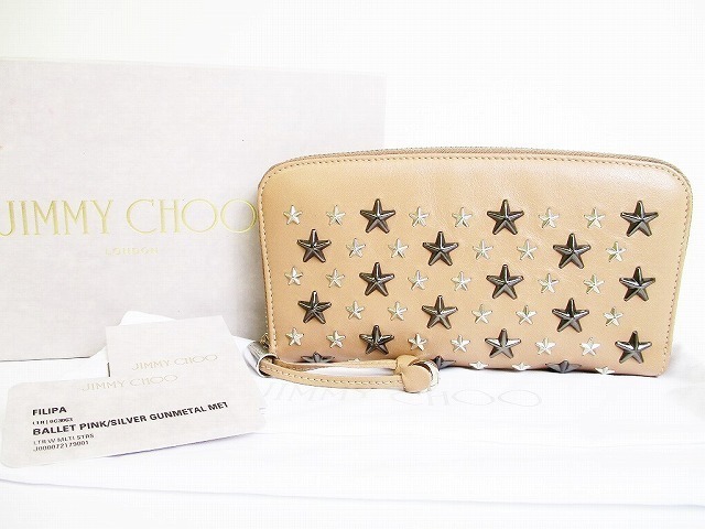 未使用保管品】 ジミーチュウ Jimmy Choo メタル スタッズ カーフ