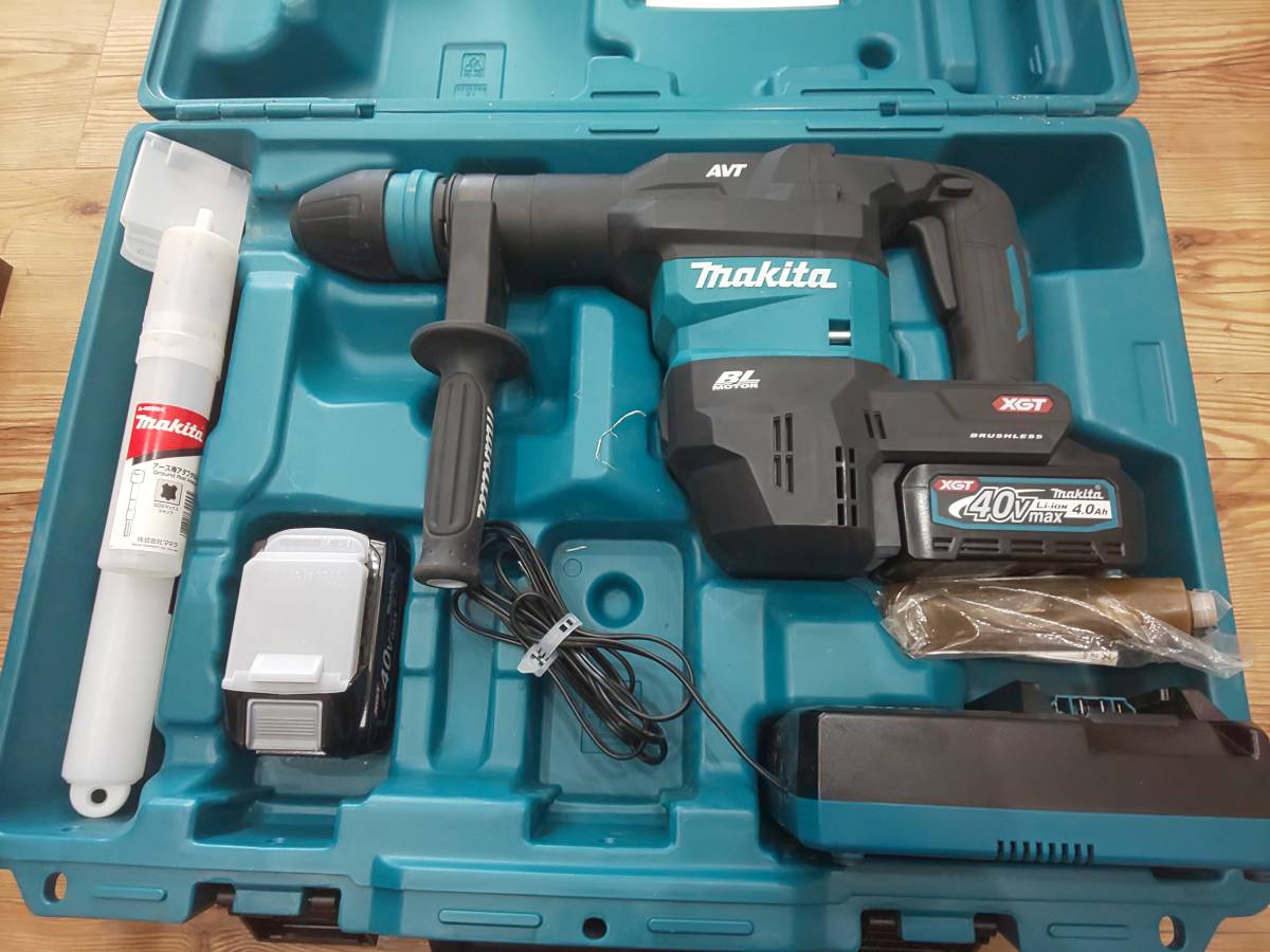19828○ makita/マキタ 充電式ハンマ HM001GRMX 稼働品 バッテリー2個