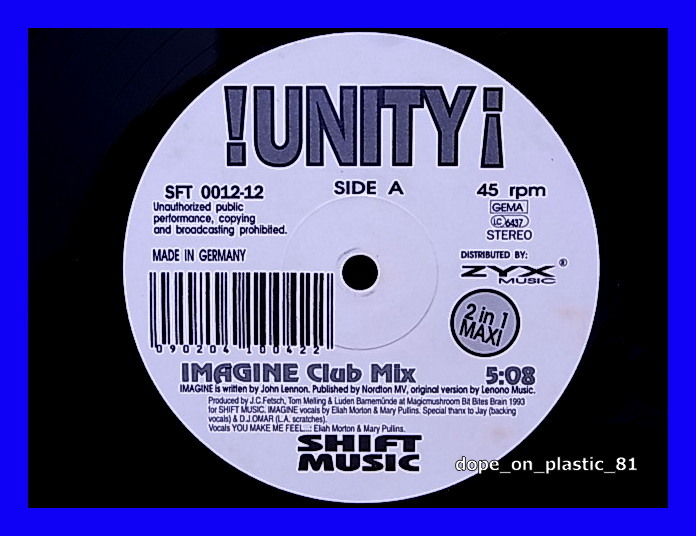 Unity / Imagine/♪John Lennonカヴァー/グランドビート/独オリジナル/5点以上で送料無料、10点以上で10%割引!!!/12'_画像2