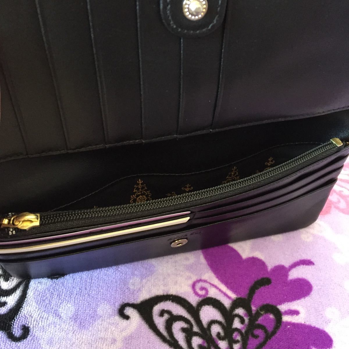アナスイ ファンタジア 長財布 ガマ口 ユニコーン 黒 ANNA SUI アナスイ ファンタジア 長財布 ガマ口 ユニコーン 黒 ANNA SUI