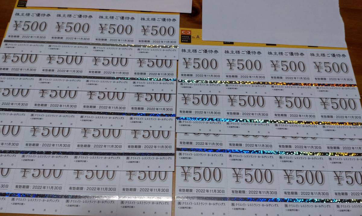 36枚 18000円分 クリエイトレストランツ 株主優待券 | www