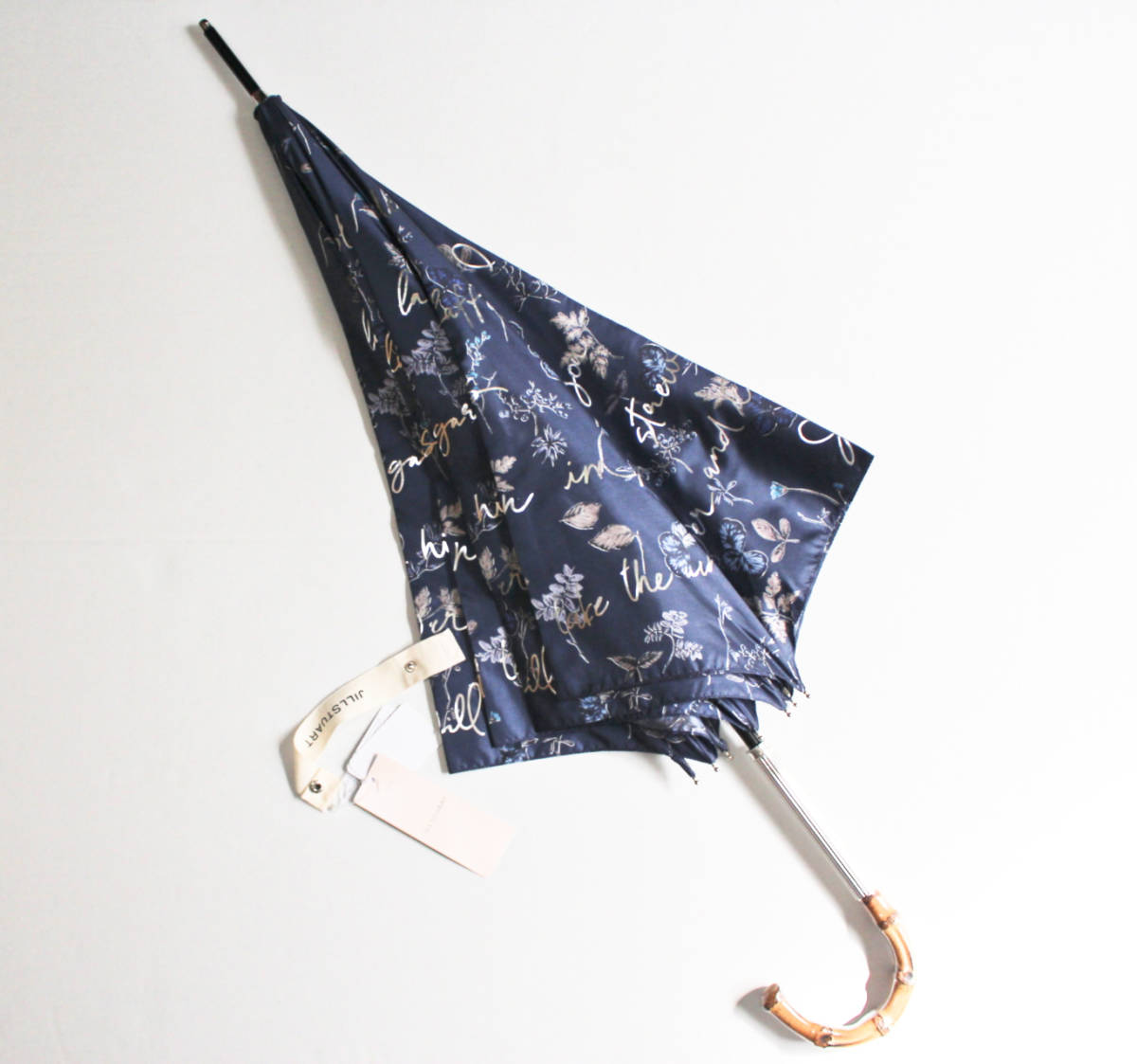 トレンド 《ジル スチュアート》新品 ストライプ 花柄箔押し 長傘 雨傘