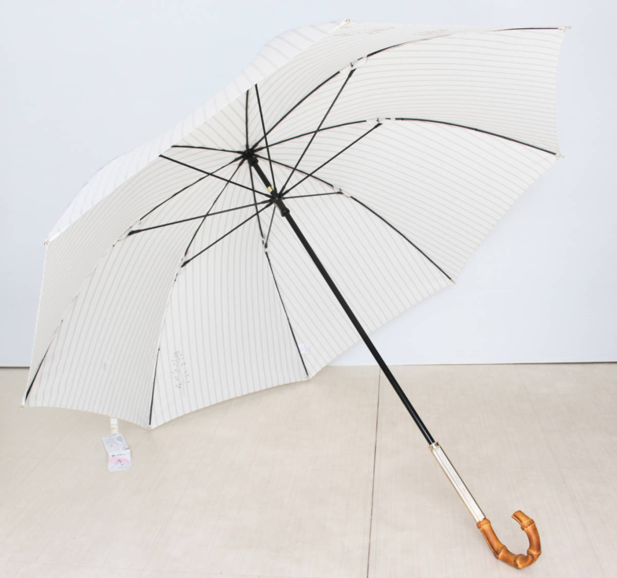 トレンド 《ジル スチュアート》新品 ストライプ 花柄箔押し 長傘 雨傘