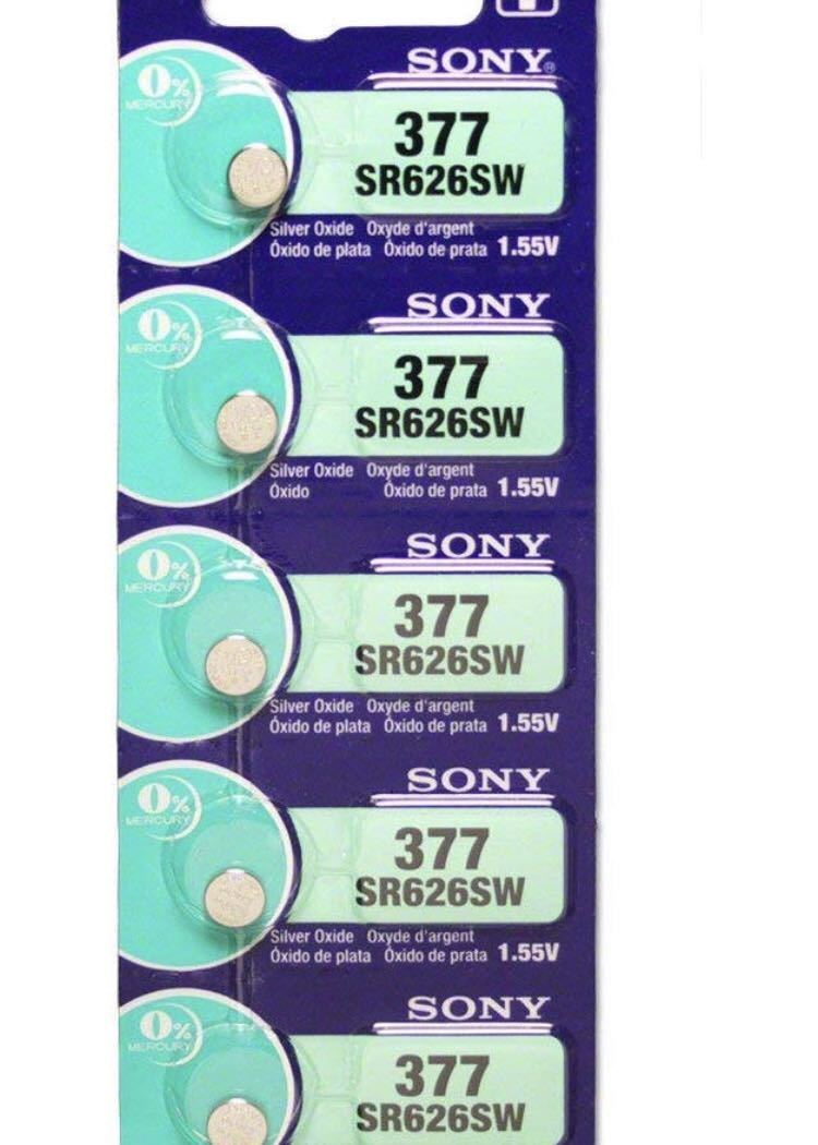 【送料無料】SONY 酸化銀電池 SR626SW 5本 5個 セット ボタン電池 電池_画像1
