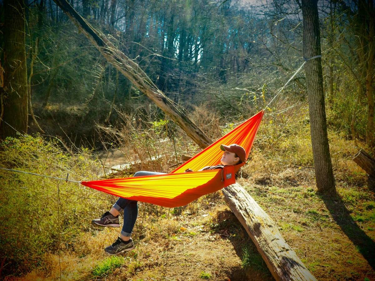 ★世界NO1ハンモックブランド ENO イーノ SUB6 サブ6 Hammock ハンモック Lichen 最軽量 コンパクト アウトドア イノー ハイキング旅行_※使用参考画像