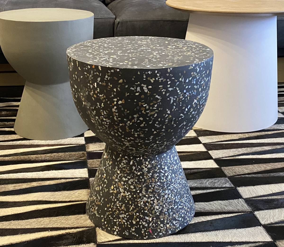 Chess Sidetable/テラゾーチェスサイドテーブルblack(検|ミッド Chess Sidetable/テラゾーチェスサイドテーブルblack(検|ミッド