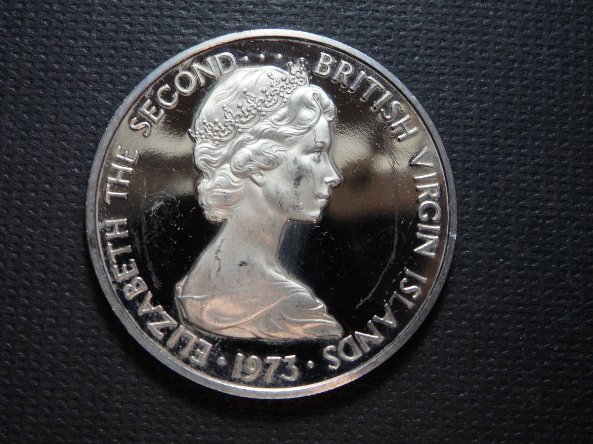 バージンアイランドの大型コイン１９７３年 ５０セント硬貨 外国コイン ヴァージン諸島の画像3