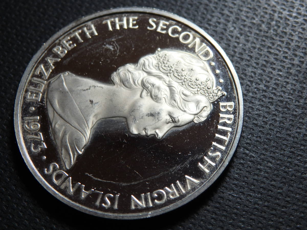 バージンアイランドの大型コイン１９７３年 ５０セント硬貨 外国コイン ヴァージン諸島の画像4