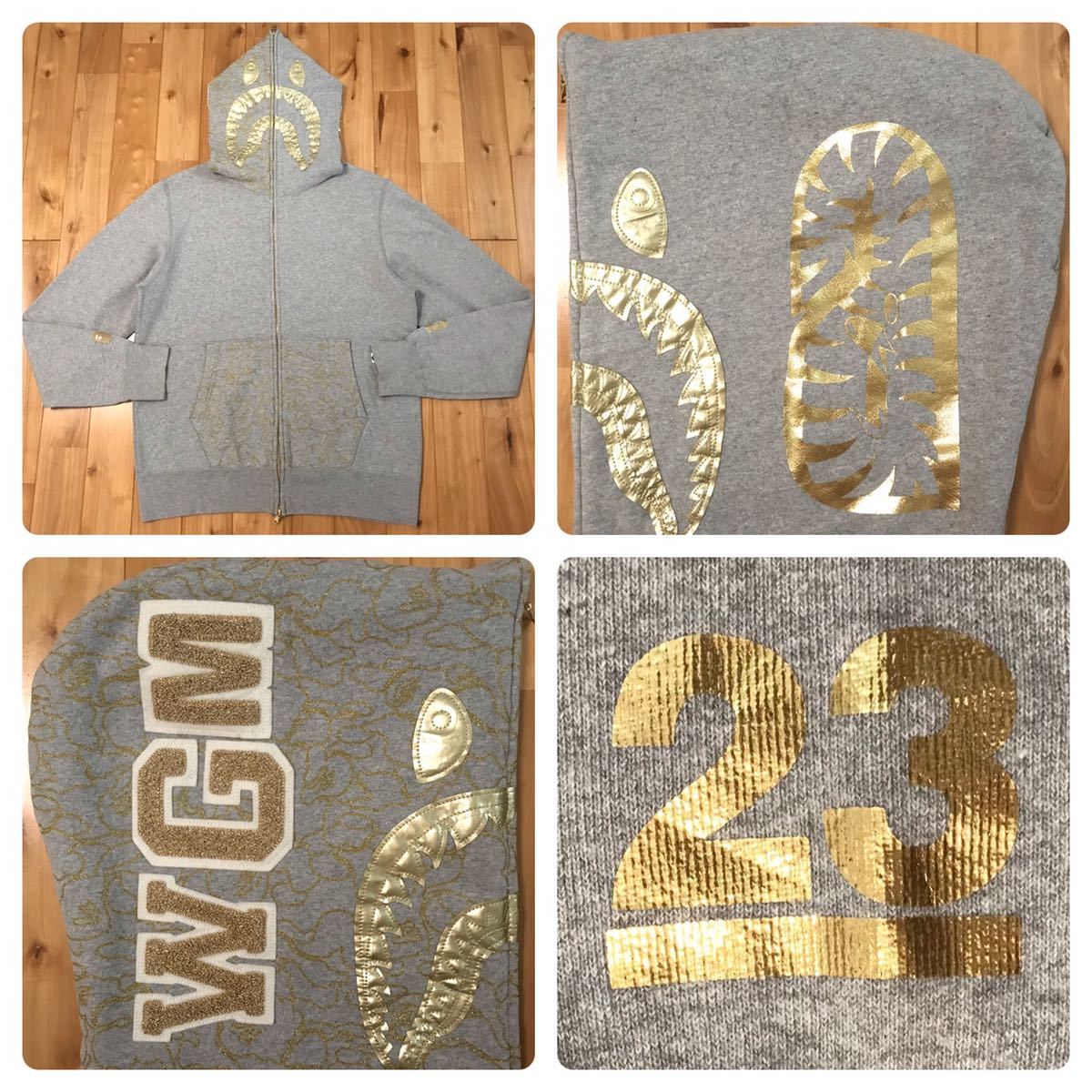 NW23周年記念 シャーク パーカー Lサイズ gold shark full zip hoodie a bathing ape BAPE camo エイプ ベイプ アベイシングエイプ 迷彩 k6_画像1