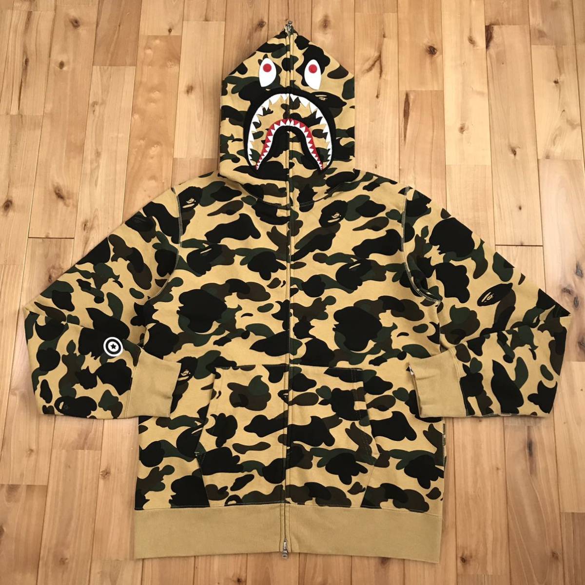 ☆XL☆ 1st camo yellow シャーク パーカー shark full zip hoodie a