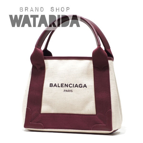 【特別セール品】 バレンシアガ BALENCIAGA 送料無料 保存袋・ショルダーストラップ付 XS ネイビートート ナチュラル キャンバス バッグ かばん、バッグ